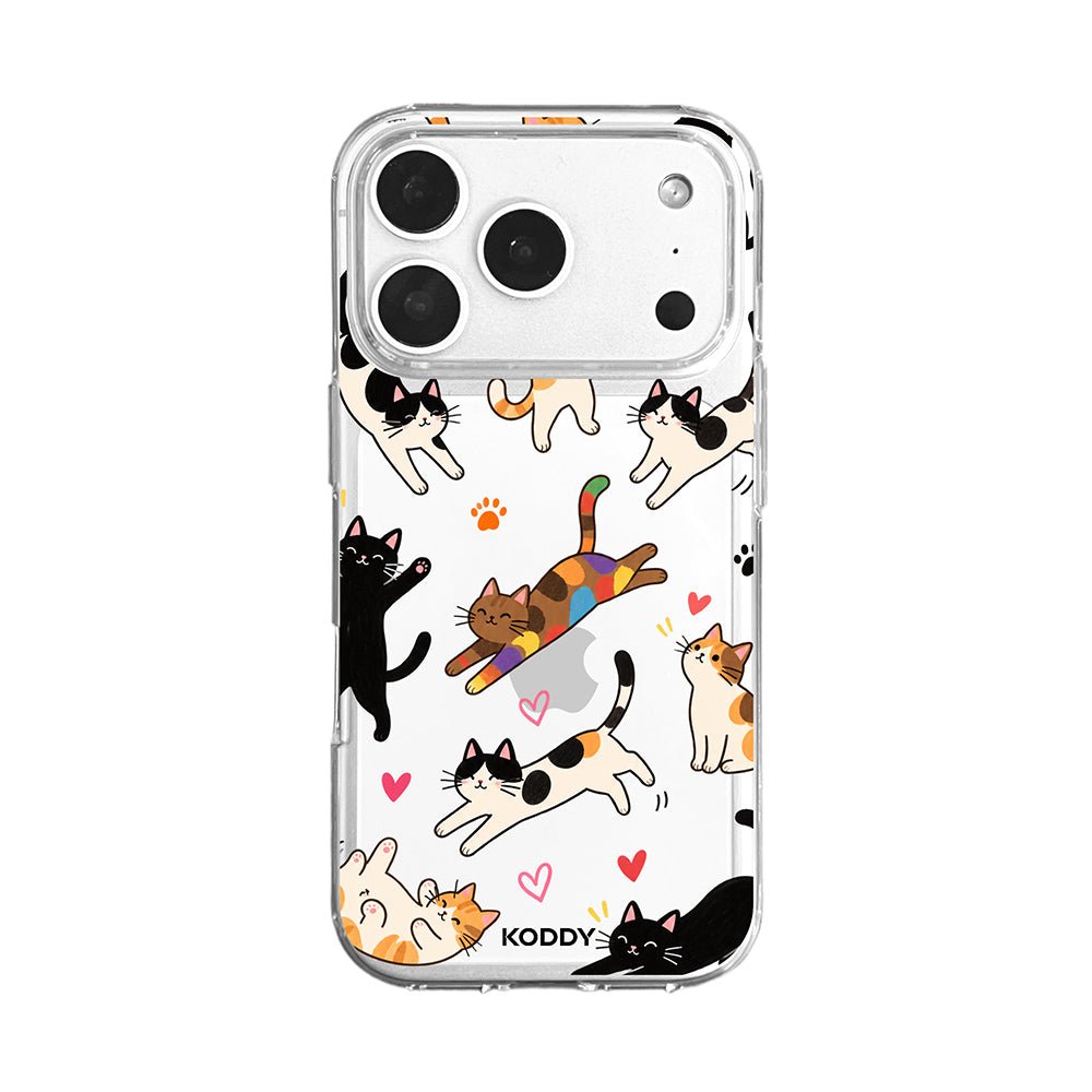 Cute Playful Cats Clear Phone Case