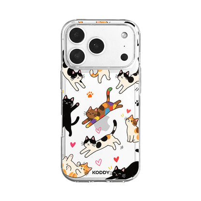 Cute Playful Cats Clear Phone Case