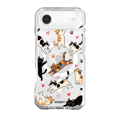 Cute Playful Cats Clear Phone Case