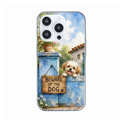 Cute Puppy Beware of the Dog Watercolor Phone Case-KODDY aesthetic iphone case UK