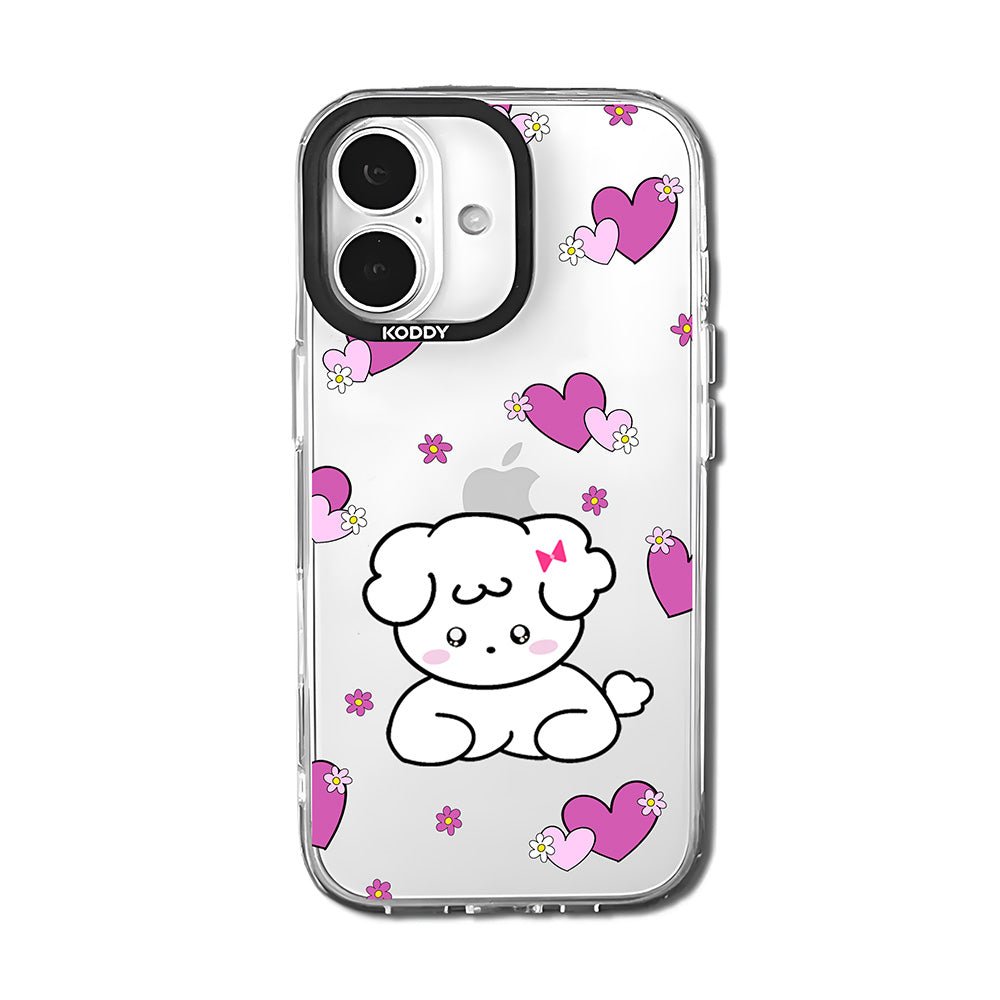 Cute Puppy Heart Clear Shockproof Kawaii iPhone Case