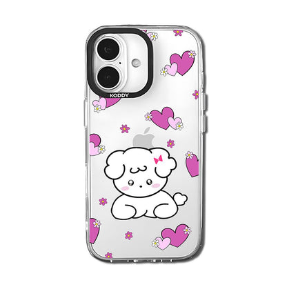 Cute Puppy Heart Clear Shockproof Kawaii iPhone Case