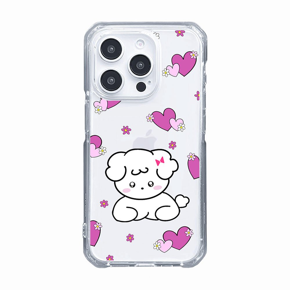 Cute Puppy Heart Clear Shockproof Kawaii Phone Case