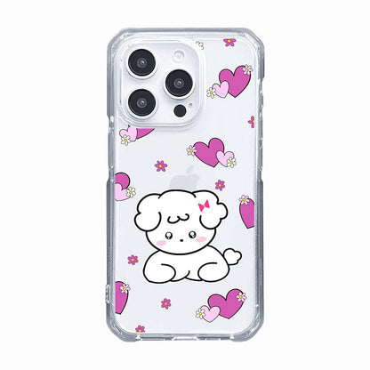 Cute Puppy Heart Clear Shockproof Kawaii Phone Case