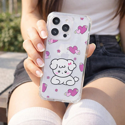 Cute Puppy Heart Clear Shockproof Kawaii Phone Case - KODDY aesthetic iphone case UK