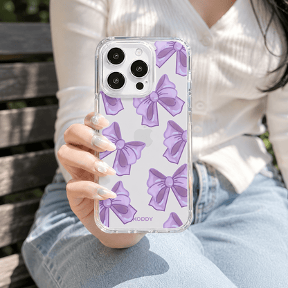 Cute Purple Fluffy Ribbon Bows Phone Case-KODDY aesthetic iphone case UK