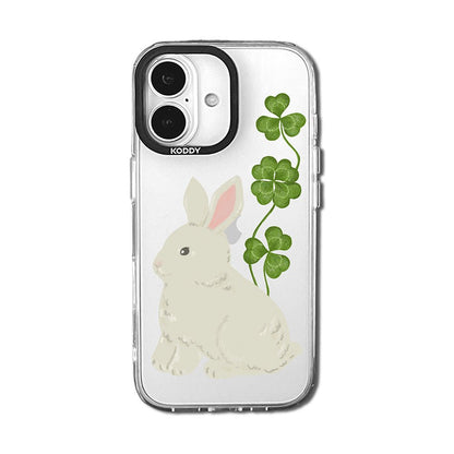 Cute Rabbit Clover Clear iPhone Case