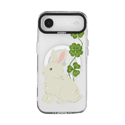 Cute Rabbit Clover Clear iPhone Case