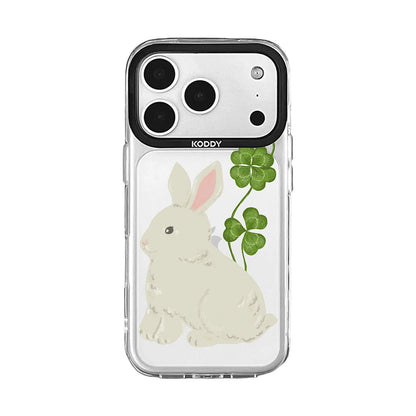 Cute Rabbit Clover Clear iPhone Case