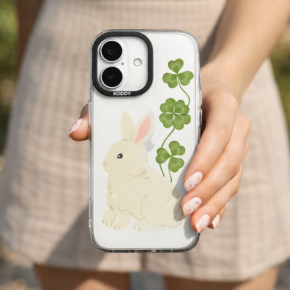 Cute Rabbit Clover Clear iPhone Case - KODDY aesthetic iphone case UK