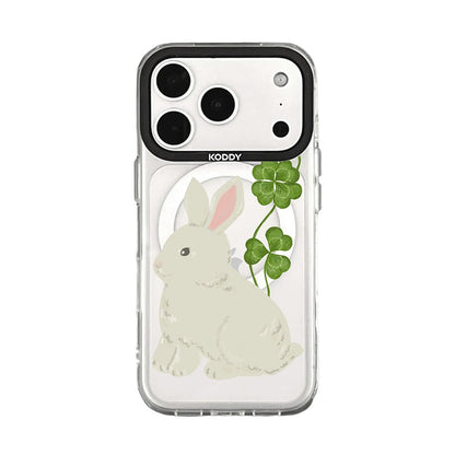Cute Rabbit Clover Clear iPhone Case