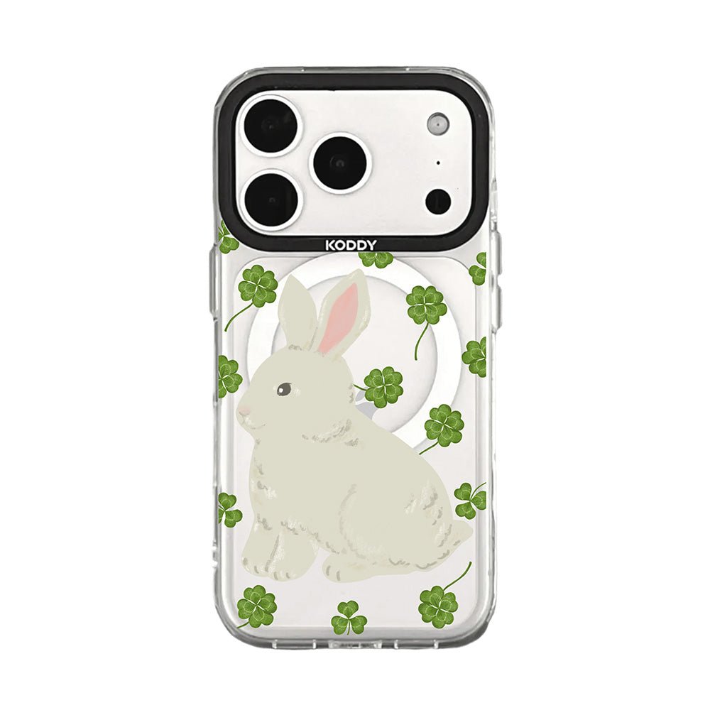 Cute Rabbit Mini Clover Clear iPhone Case