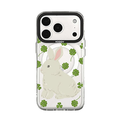 Cute Rabbit Mini Clover Clear iPhone Case