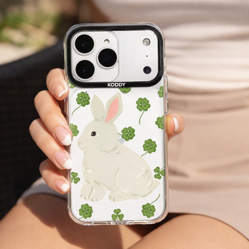 Cute Rabbit Mini Clover Clear iPhone Case - KODDY aesthetic iphone case UK