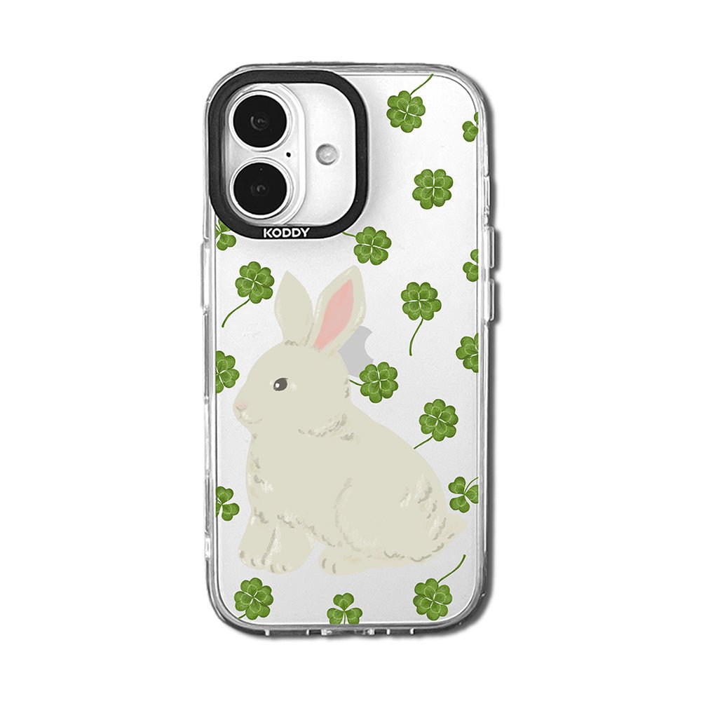Cute Rabbit Mini Clover Clear iPhone Case