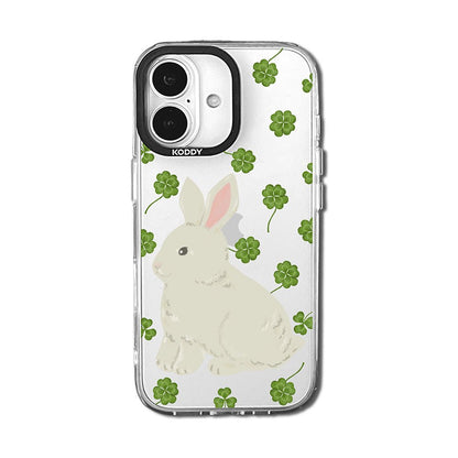 Cute Rabbit Mini Clover Clear iPhone Case