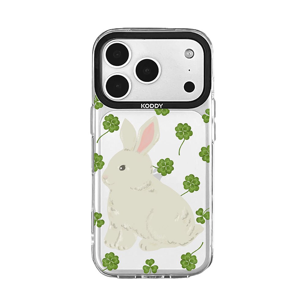 Cute Rabbit Mini Clover Clear iPhone Case