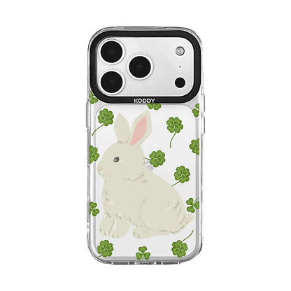 Cute Rabbit Mini Clover Clear iPhone Case