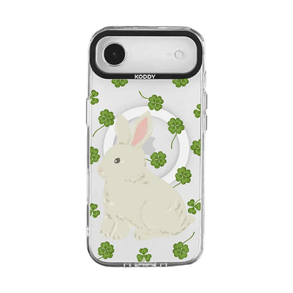 Cute Rabbit Mini Clover Clear iPhone Case