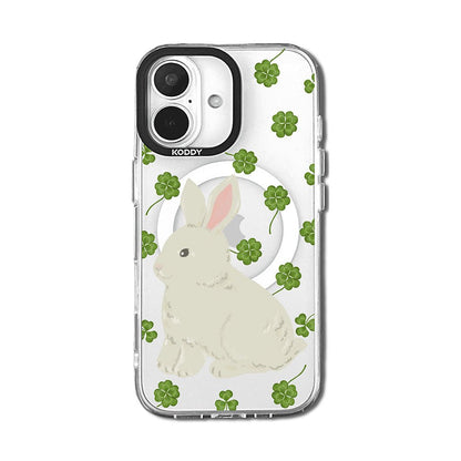 Cute Rabbit Mini Clover Clear iPhone Case