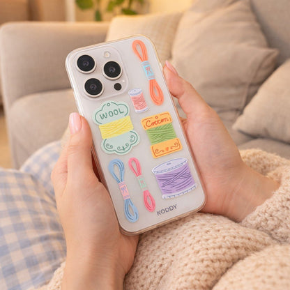 Cute Sewing Thread Clear Phone Case - KODDY