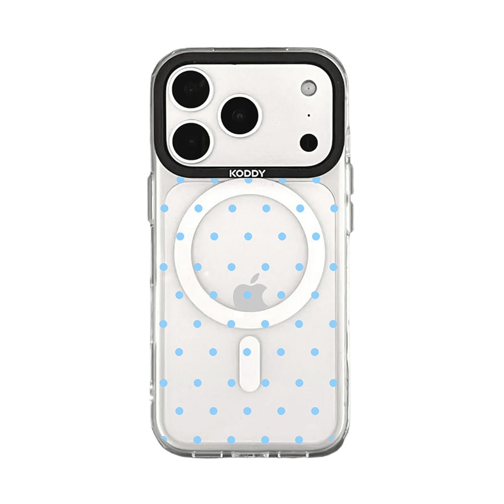Cute Skyblue Polka Dot Clear iPhone Case