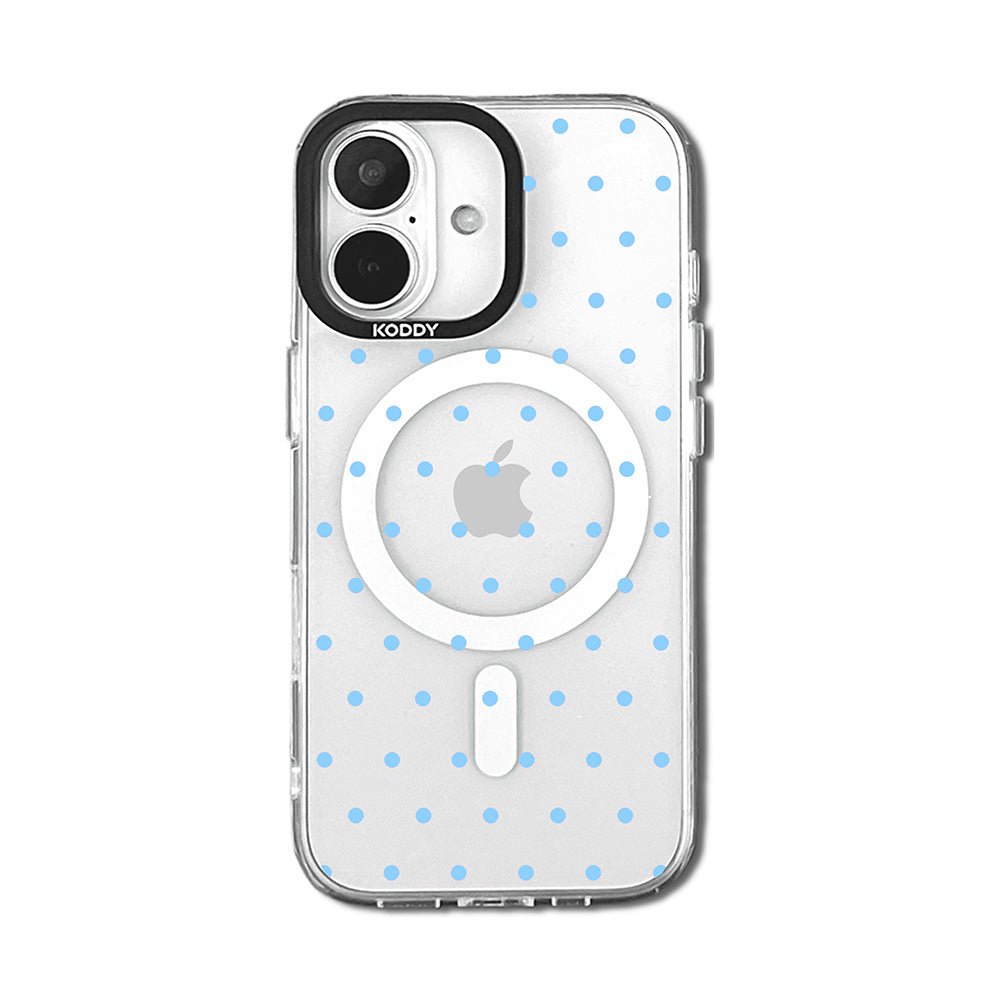 Cute Skyblue Polka Dot Clear iPhone Case
