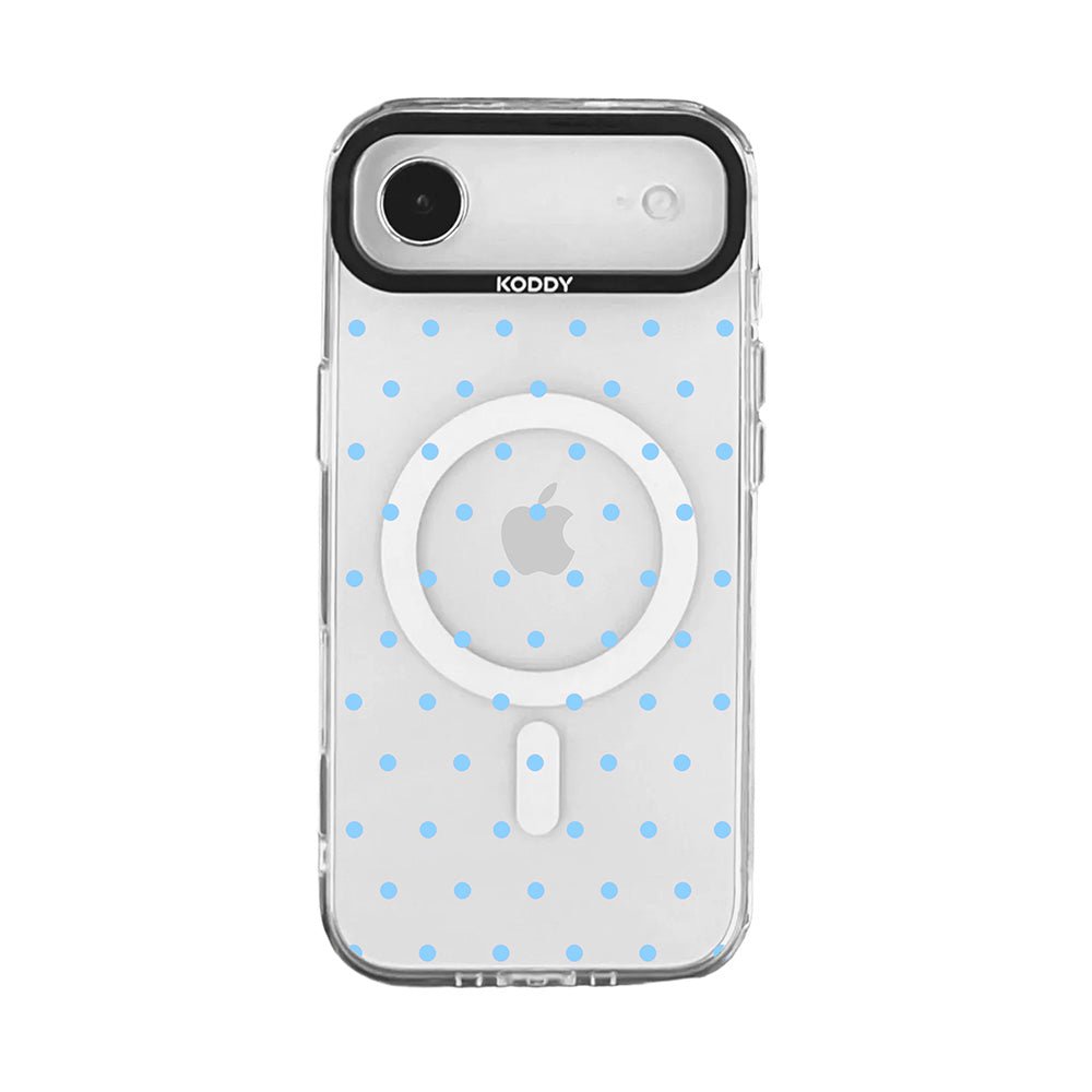 Cute Skyblue Polka Dot Clear iPhone Case