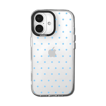 Cute Skyblue Polka Dot Clear iPhone Case
