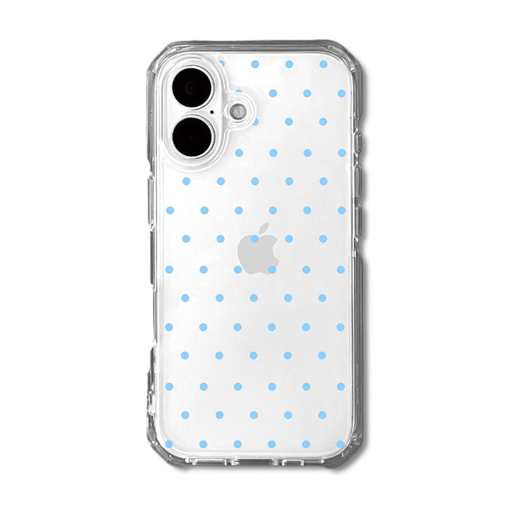 Cute Skyblue Polka Dot Clear Phone Case