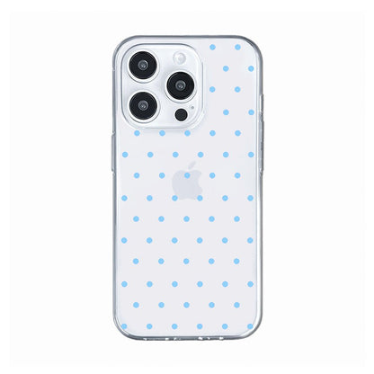 Cute Skyblue Polka Dot Clear Phone Case
