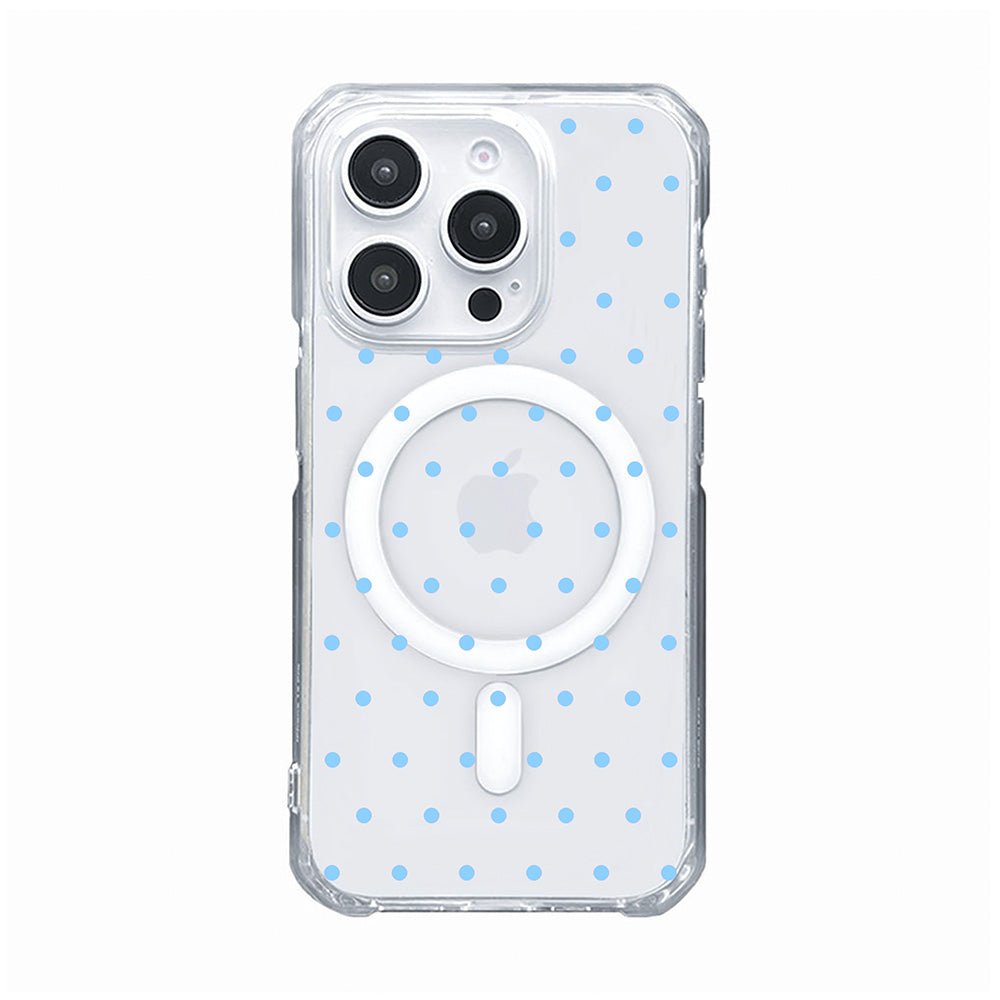 Cute Skyblue Polka Dot Clear Phone Case
