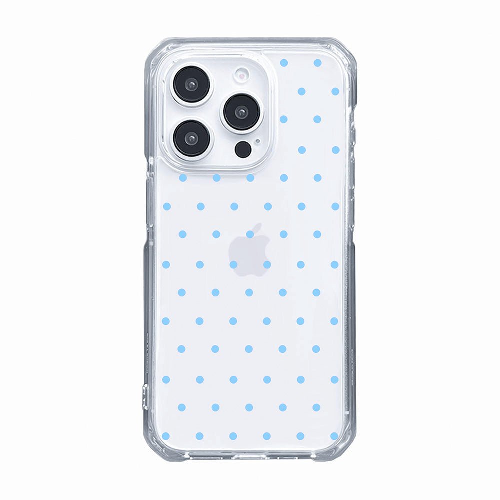 Cute Skyblue Polka Dot Clear Phone Case