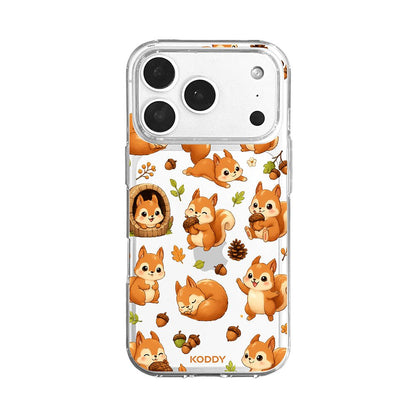 Cute Squirrel and Acorn Clear Phone Case