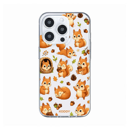 Cute Squirrel and Acorn Clear Phone Case