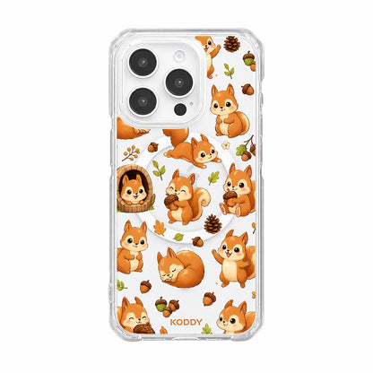 Cute Squirrel and Acorn Clear Phone Case