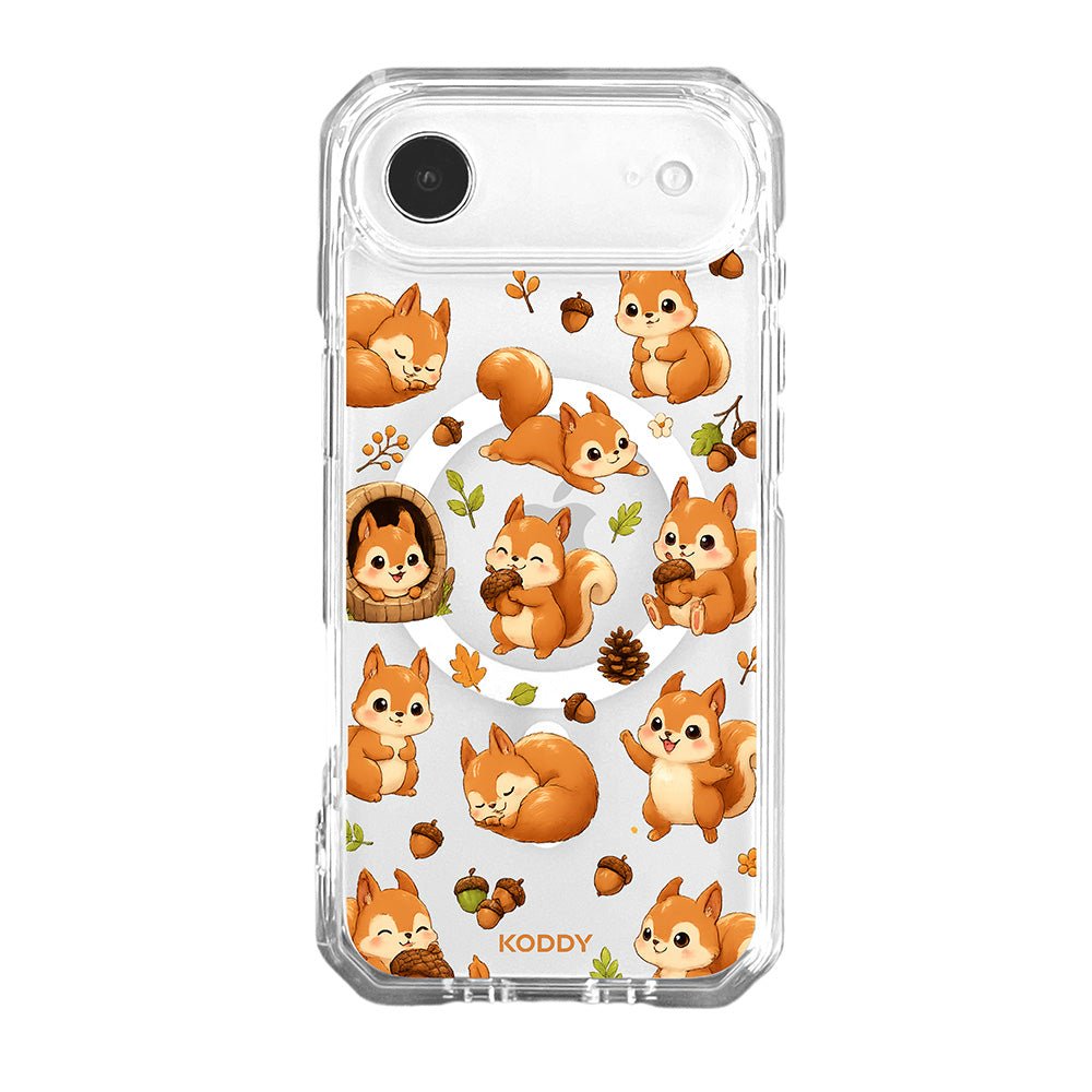 Cute Squirrel and Acorn Clear Phone Case