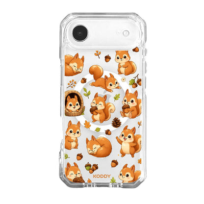 Cute Squirrel and Acorn Clear Phone Case