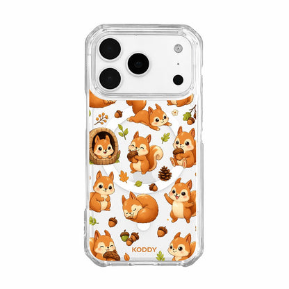Cute Squirrel and Acorn Clear Phone Case