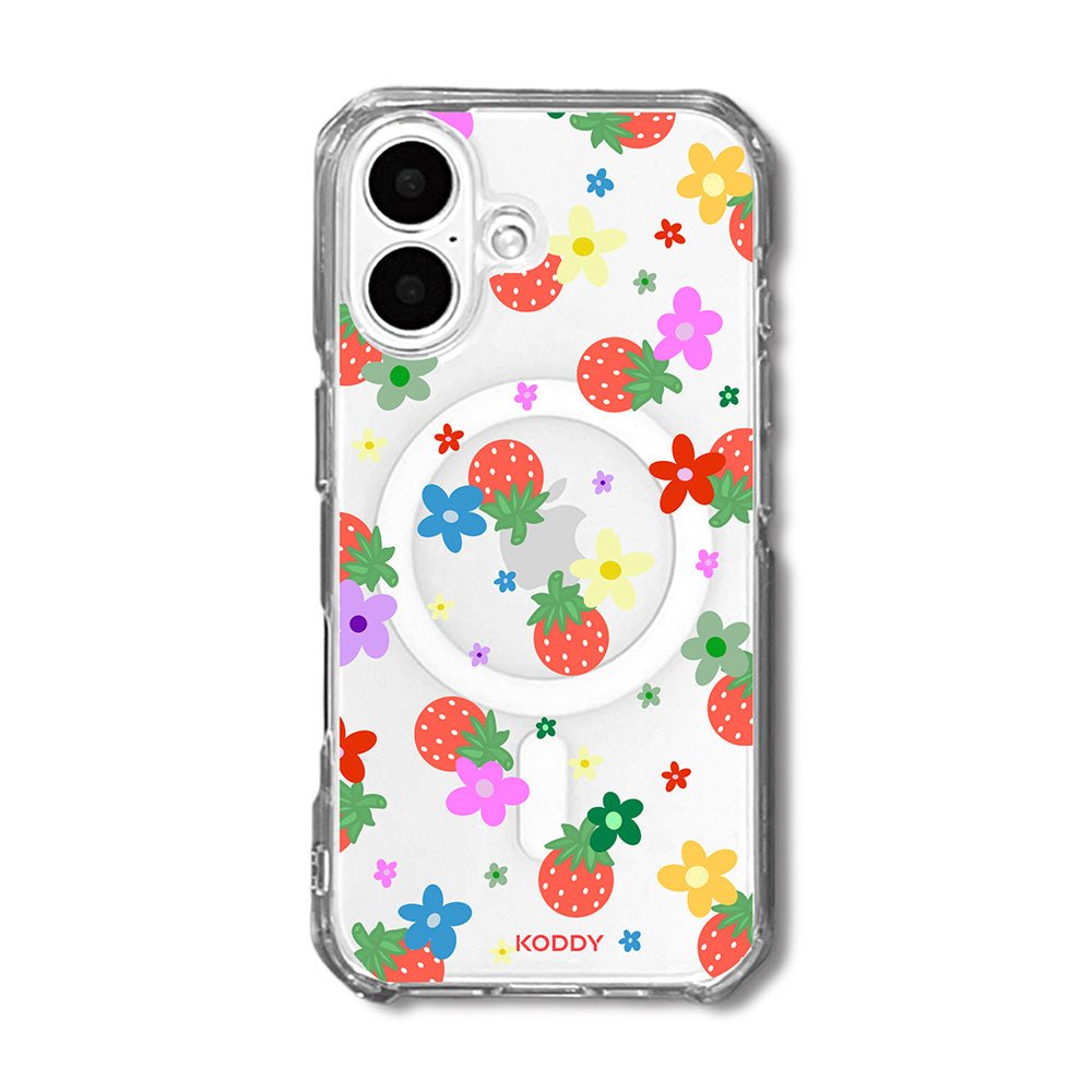 Cute Strawberry and Colourful Daisy phone case