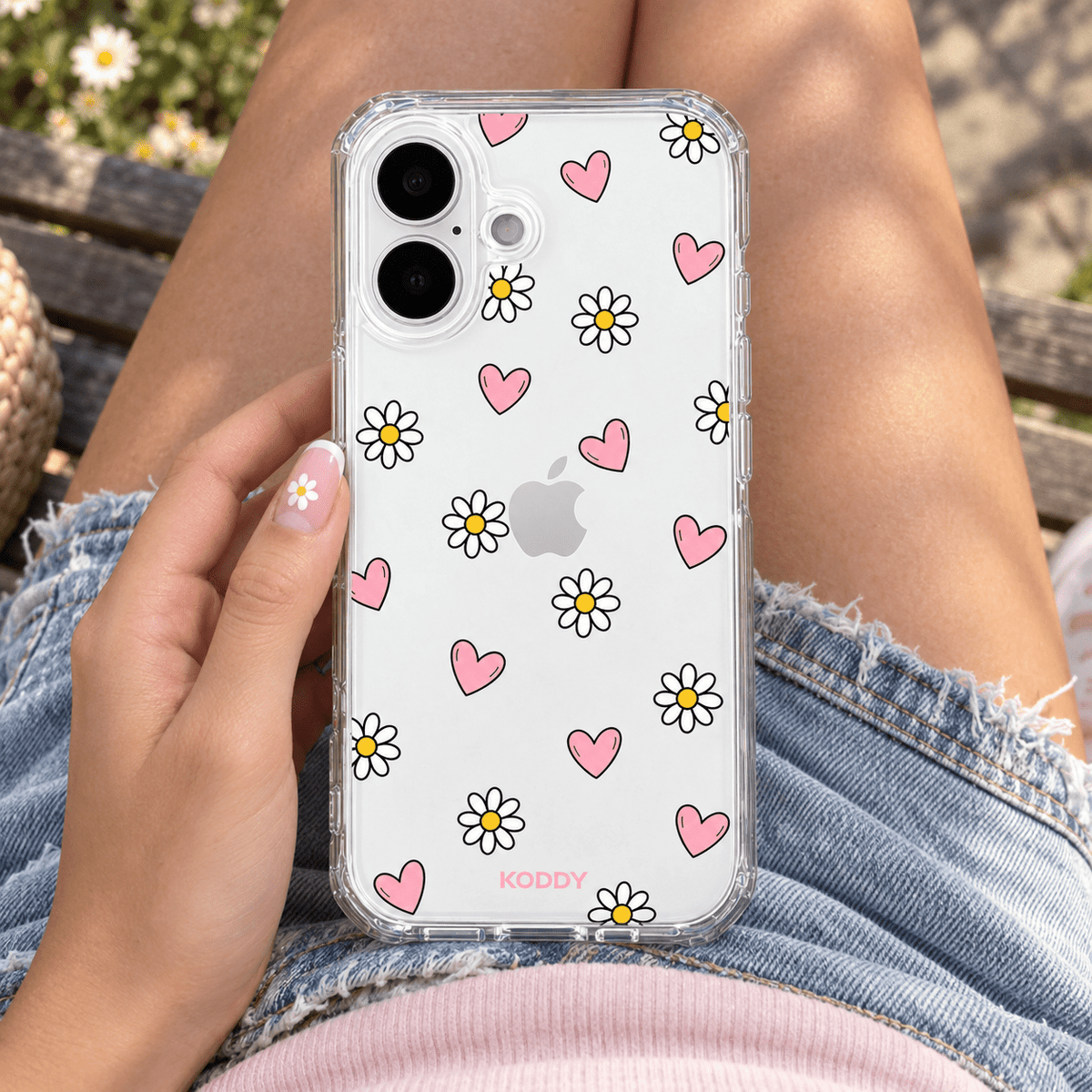 Daisy & Heart Aesthetic Phone Case-KODDY aesthetic iphone case UK