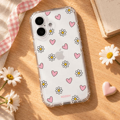 Daisy & Heart Aesthetic Phone Case-KODDY aesthetic iphone case UK