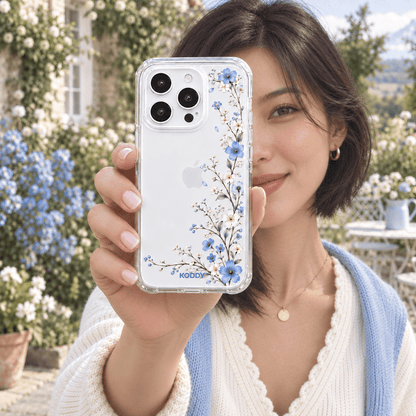 Delicate Blue Wildflower Phone Case-KODDY aesthetic iphone case UK