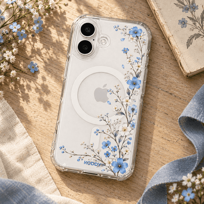 Delicate Blue Wildflower Phone Case-KODDY aesthetic iphone case UK