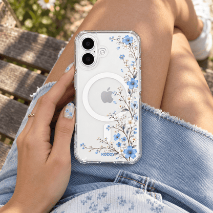 Delicate Blue Wildflower Phone Case-KODDY aesthetic iphone case UK
