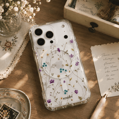 Delicate Wildflower Clear Phone Case-KODDY aesthetic iphone case UK