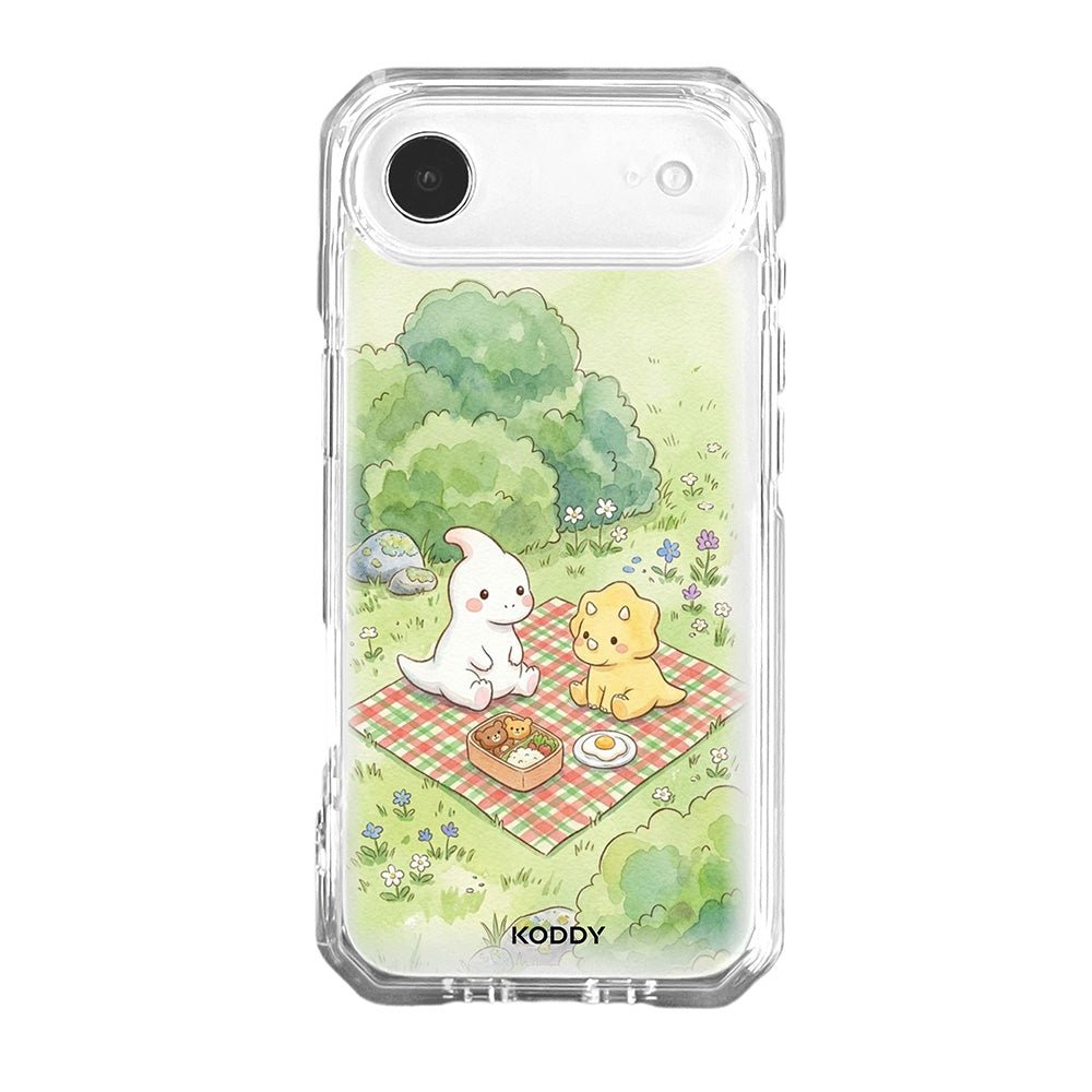 Dino Friends Picnic Clear Phone Case-KODDY aesthetic iphone case UK
