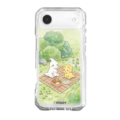 Dino Friends Picnic Clear Phone Case-KODDY aesthetic iphone case UK