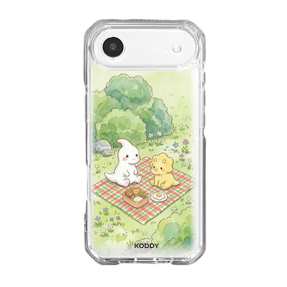 Dino Friends Picnic Clear Phone Case-KODDY aesthetic iphone case UK