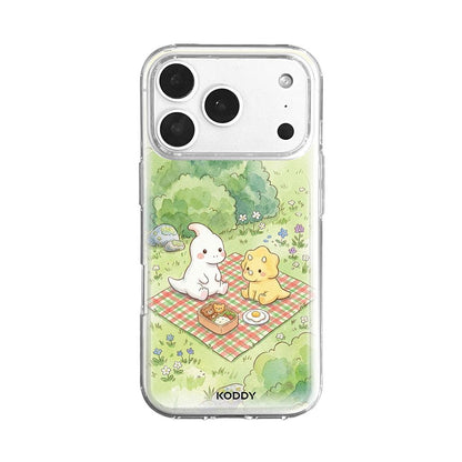 Dino Friends Picnic Clear Phone Case-KODDY aesthetic iphone case UK